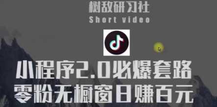 树敌研习社6月抖音赚钱课程：抖音小程序2.0必爆套路零粉无橱窗日赚百元玩法-来缘阁