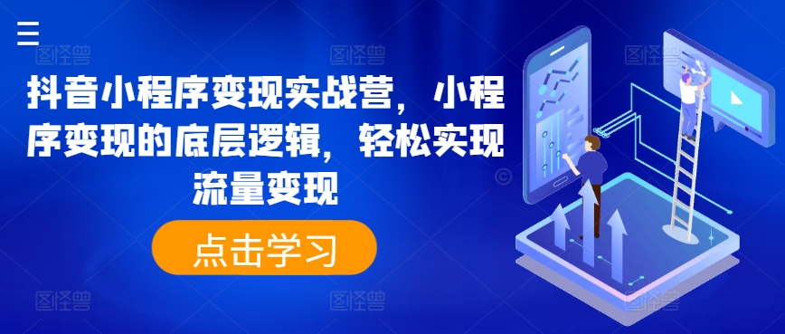 抖音小程序变现实战营，小程序变现的底层逻辑，轻松实现流量变现-来缘阁