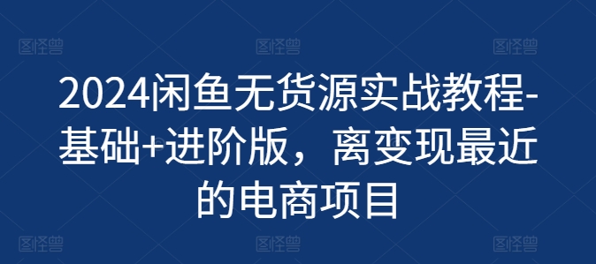 闲鱼无货源实战教程-基础+进阶版，离变现最近的电商项目-来缘阁