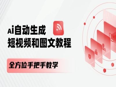 AI自动生成短视频和图文课程，全方位手把手教学-来缘阁