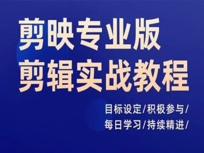 剪映专业版剪辑实战教程，目标设定/积极参与/每日学习/持续精进-来缘阁