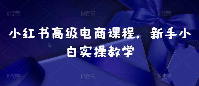 小红书高级电商课程，新手小白实操教学-来缘阁