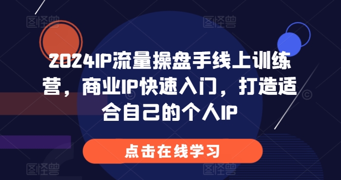 IP流量操盘手线上训练营，商业IP快速入门，打造适合自己的个人IP-来缘阁
