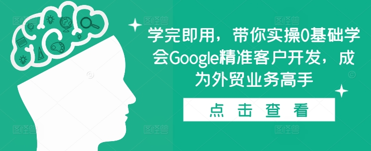 学完即用，带你实操0基础学会Google精准客户开发，成为外贸业务高手-来缘阁