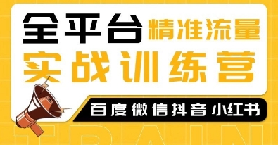全平台精准流量实战训练营，百度微信抖音小红书SEO引流教程-来缘阁