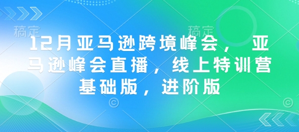 亚马逊跨境峰会， 亚马逊峰会直播，线上特训营基础版，进阶版-来缘阁
