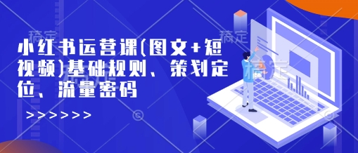 小红书运营课(图文+短视频)基础规则、策划定位、流量密码-来缘阁