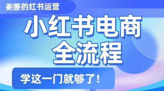 小红书电商全流程，精简易懂，从入门到精通，学这一门就够了-来缘阁