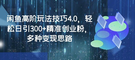 闲鱼高阶玩法技巧4.0，轻松日引300+精准创业粉，多种变现思路-来缘阁