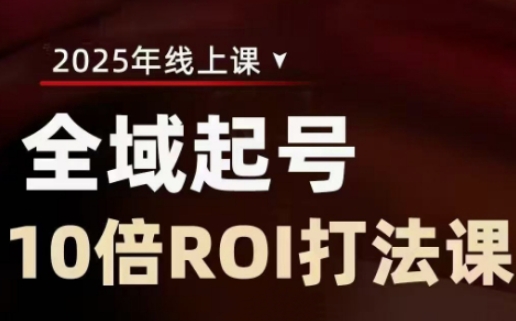2025全域起号10倍ROI打法课，助你提升直播间的投资回报率-来缘阁