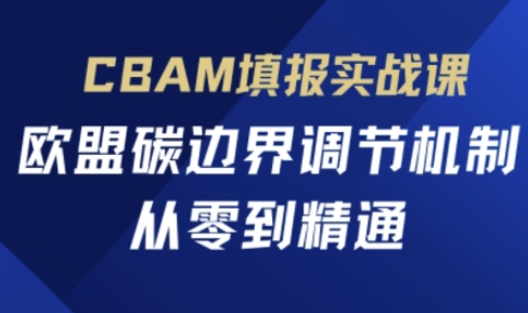 CBAM填报实战课，欧盟碳边界调节机制，从零到精通-来缘阁