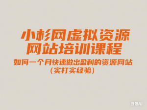小彬网虚拟资源网站培训课程，如何一个月快速做出盈利的资源网站（实打实经验）-来缘阁