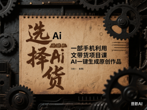Ai图文带货项目课，一部手机利用AI一键生成原创作品-来缘阁