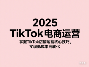 2025TikTok电商运营，掌握TikTok店铺运营核心技巧，实现低成本高转化-来缘阁