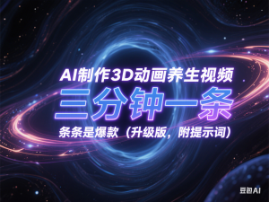 AI制作3D动画养生视频，三分钟一条，条条是爆款(升级版，附提示词)-来缘阁