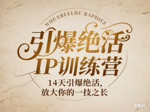 引爆绝活IP训练营，14天引爆绝活，放大你的一技之长-来缘阁
