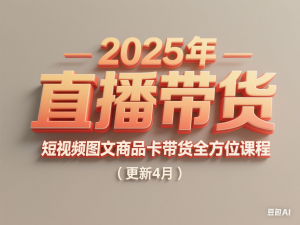 2025年直播带货+短视频图文商品卡带货全方位课程（更新4月）-来缘阁