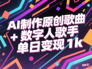 AI制作原创歌曲+数字人歌手，单日变现1k-来缘阁