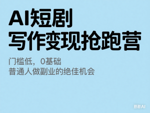 AI短剧写作变现抢跑营，门槛低，0基础，普通人做副业的绝佳机会-来缘阁