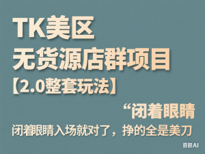 TK美区无货源店群项目【2.0整套玩法】，闭着眼睛入场就对了，挣的全是美刀-来缘阁