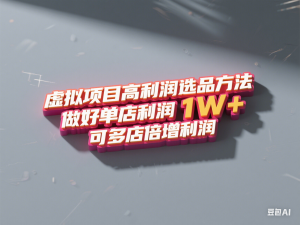 虚拟项目高利润选品方法，做好单店利润1W+，可多店倍增利润-来缘阁