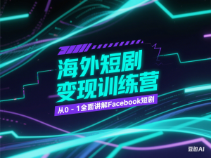 海外短剧变现训练营，从0-1全面讲解Facebook短剧-来缘阁