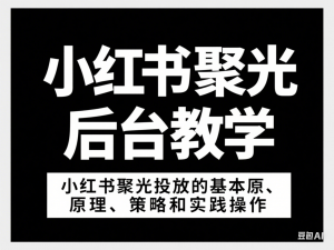 小红书聚光后台教学，小红书聚光投放的基本原理、策略和实践操作-来缘阁