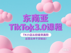 东南亚TikTok Shop3.0课程，TK小店​从初级到高阶，运营出单干货输出-来缘阁