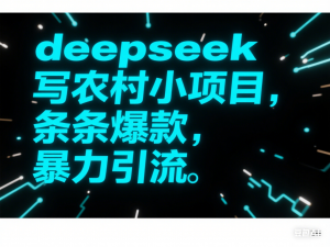deepseek写农村小项目，条条爆款，暴力引流-来缘阁