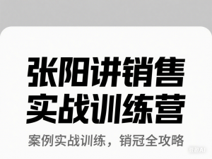 张阳讲销售实战训练营，​案例实战训练，销冠全攻略-来缘阁