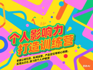 个人影响力打造训练营，掌握公域引流、私域运营、产品定位等核心技能，实现从0到1的个人IP蜕变-来缘阁