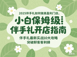 2025伴手礼如何做高盈利门店，小白保姆级伴手礼开店指南，伴手礼最新实战10大攻略，突破获客瓶颈-来缘阁