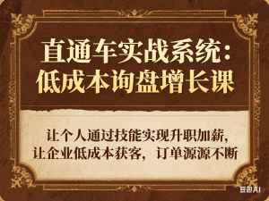图片[1]-直通车实战系统：低成本询盘增长课，让个人通过技能实现升职加薪，让企业低成本获客，订单源源不断-来缘阁