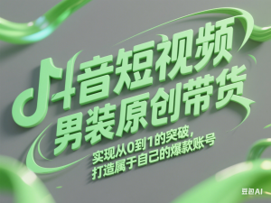 抖音短视频男装原创带货，实现从0到1的突破，打造属于自己的爆款账号-来缘阁