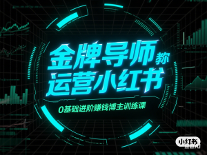 金牌导师教你运营小红书，0基础进阶赚钱博主训练课-来缘阁