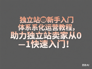 独立站新手入门体系化运营教程，助力独立站卖家从0-1快速入门!-来缘阁