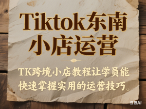 Tiktok东南亚小店运营，TK跨境小店教程让学员能快速掌握实用的运营技巧-来缘阁