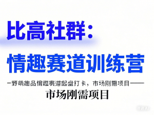 比高社群：情趣赛道训练营，野萌趣品情趣赛道起盘打卡，市场刚需项目-来缘阁