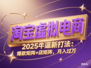 淘宝虚拟电商，2025牛逼新打法：爆款矩阵+店矩阵，月入过万-来缘阁