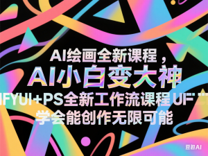 AI绘画全新课程，AI小白变大神COMFYUI+PS全新工作流课程，学会能创作无限可能-来缘阁