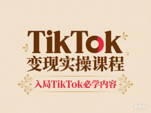 TikTok变现实操课程，入局TikTok必学内容-来缘阁