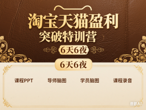 淘宝天猫盈利突破特训营，6天6夜，课程PPT，导师脑图，学员脑图，课程录音-来缘阁