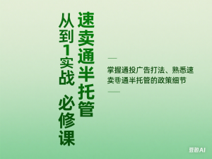 速卖通半托管从0到1实战必修课，掌握通投广告打法、熟悉速卖通半托管的政策细节-来缘阁