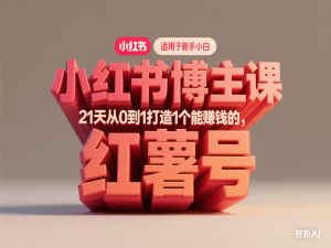小红书博主课，21天从0到1打造1个能赚钱的红薯号，适用于新手小白-来缘阁