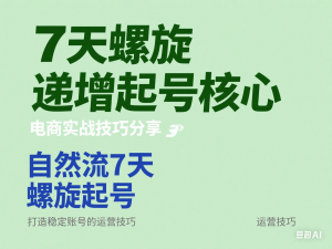 7天螺旋递增起号核心，电商实战技巧分享，自然流7天螺旋起号，打造稳定账号的运营技巧-来缘阁