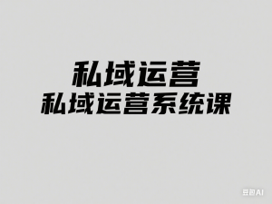 私域运营系统课，白手套私域课-来缘阁