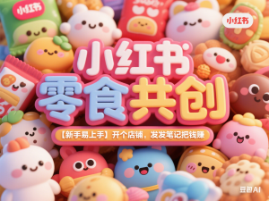 小红书零食共创【新手易上手】开个店铺，发发笔记把钱赚-来缘阁