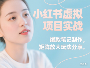 小红书虚拟项目实战，爆款笔记制作，矩阵放大玩法分享-来缘阁