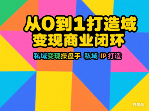从0到1打造私域变现商业闭环，私域变现操盘手，私域IP打造-来缘阁