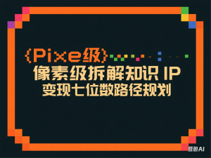 普通人知识变现规划课，像素级拆解知识IP变现七位数路径规划-来缘阁